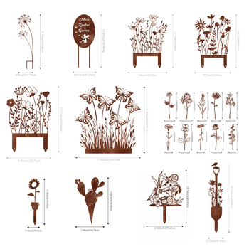 Metalinė sodo dekoracija - rūdinta amatų lauko skulptūra, Jingyang prekės ženklas, sodo fėja ant stiebo