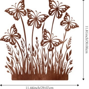 Metalinė sodo dekoracija - rūdinta amatų lauko skulptūra, Jingyang prekės ženklas, sodo fėja ant stiebo