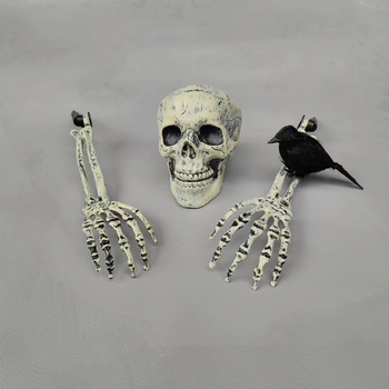 Αποκριά Halloween Τρόμου: ρεαλιστικό χέρι-βραχίονας για στοιχειωμένα σπίτια, σετ κρανίων για μπαρ και KTV