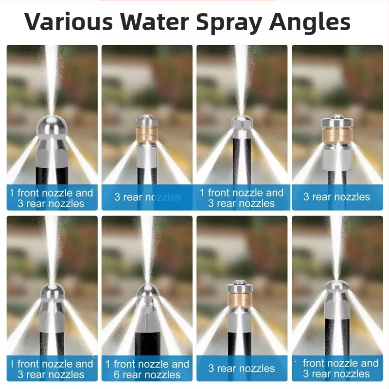 Independent стоманена дюза за високо налягане за почистване на канализационни тръби с 1/4-инчов съединител и 3/8-инчов бърз конектор