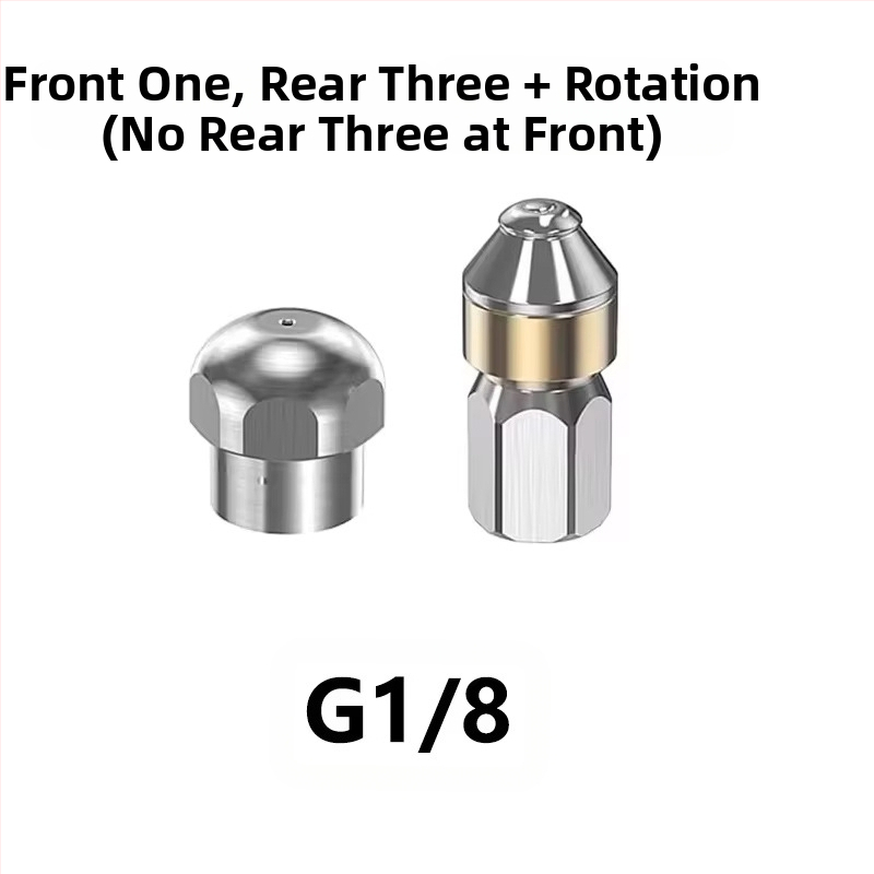Nerūdijančio plieno aukšto slėgio purkštuvu kanalų valymui su 1/4 colio jungtimi ir 3/8 colio greita jungtimi, Independent prekės ženklas