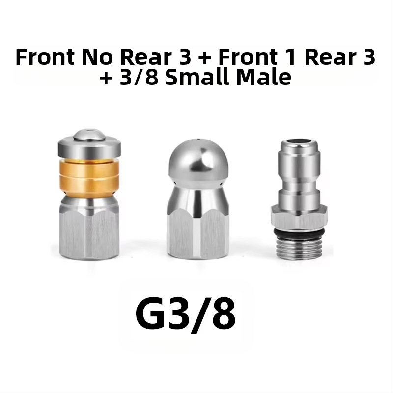 Nerūdijančio plieno aukšto slėgio purkštuvu kanalų valymui su 1/4 colio jungtimi ir 3/8 colio greita jungtimi, Independent prekės ženklas