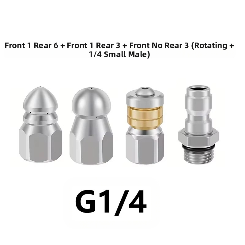 Nerūdijančio plieno aukšto slėgio purkštuvu kanalų valymui su 1/4 colio jungtimi ir 3/8 colio greita jungtimi, Independent prekės ženklas