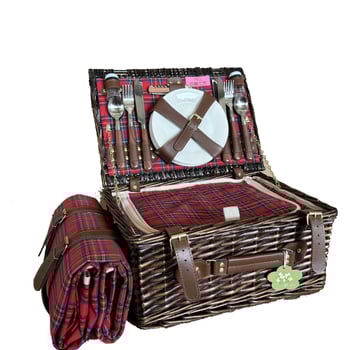 Piknik kosár, kézzel készített vesszőkosár fedővel, pásztor stílusú tárolókosár gyümölcsökhöz és másokhoz, izolált edényes táska (4 darabos készlet)