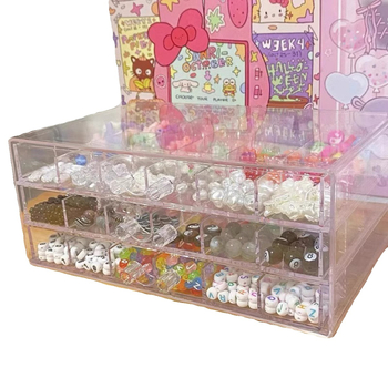 Διαφανές ακρυλικό κουτί αποθήκευσης χαντρών με πολλαπλά διαμερίσματα για ταξινόμηση (DIY υλικό) — χωρητικότητα 18 L