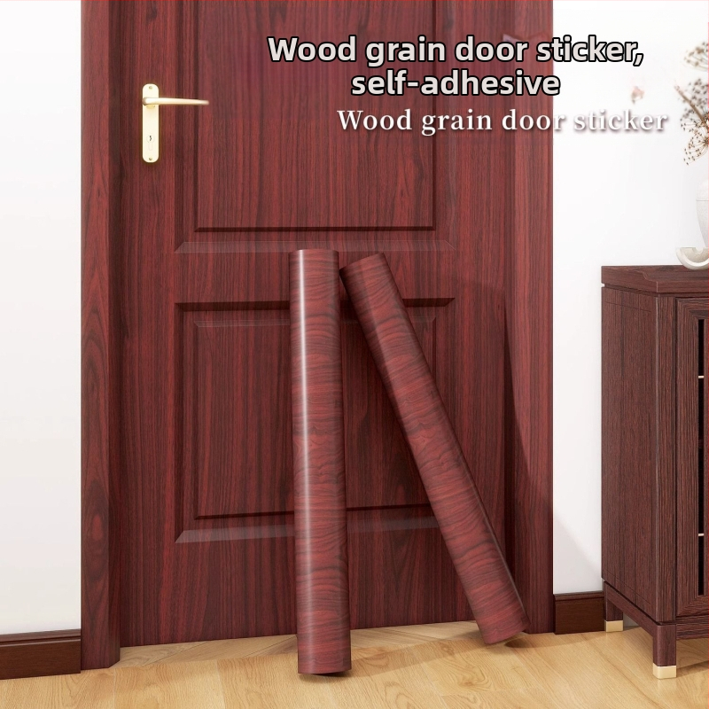Самозалепващ декоративен стикер за врата – PVC облицовка за дървена врата за обновяване и украса, 1 бр., Средиземноморски стил, плосък стенен стикер