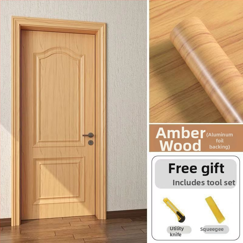 Samolepiaca na dvere – PVC dekoratívna nálepka na drevené dvere, 1 kus, stredomorský štýl, plochá nástenná nálepka