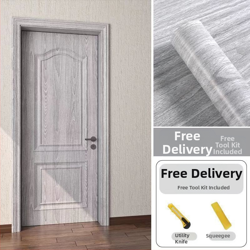 Samolepiaca na dvere – PVC dekoratívna nálepka na drevené dvere, 1 kus, stredomorský štýl, plochá nástenná nálepka