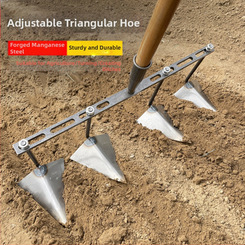 Reguliuojama trikampė daržo kastuvė kanalo klojimui, kasimui, griovių formavimui ir dirvožemio atpalaidavimui – daugiafunkcis sodo įrankis su aštria paukščio snapo galva