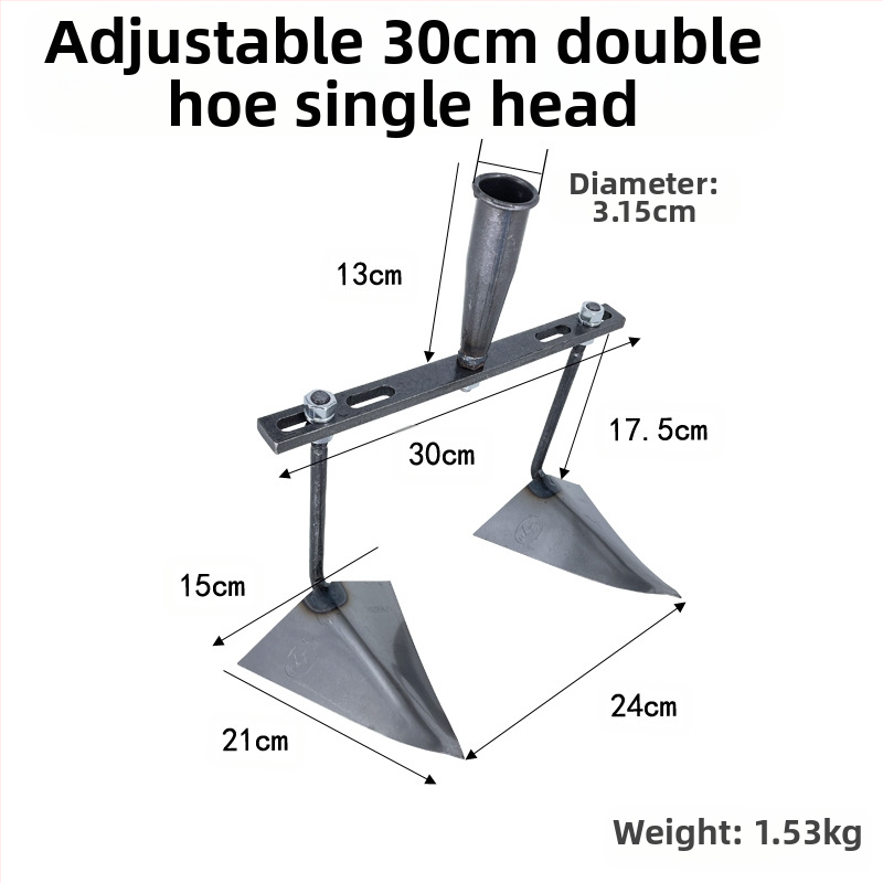 Reguliuojama trikampė daržo kastuvė kanalo klojimui, kasimui, griovių formavimui ir dirvožemio atpalaidavimui – daugiafunkcis sodo įrankis su aštria paukščio snapo galva