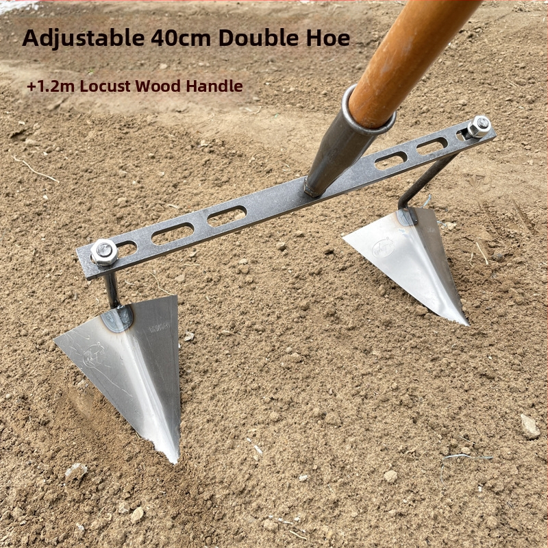 Reguliuojama trikampė daržo kastuvė kanalo klojimui, kasimui, griovių formavimui ir dirvožemio atpalaidavimui – daugiafunkcis sodo įrankis su aštria paukščio snapo galva