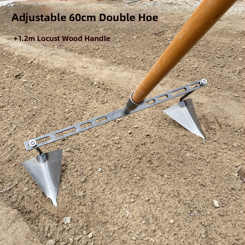 Reguliuojama trikampė daržo kastuvė kanalo klojimui, kasimui, griovių formavimui ir dirvožemio atpalaidavimui – daugiafunkcis sodo įrankis su aštria paukščio snapo galva