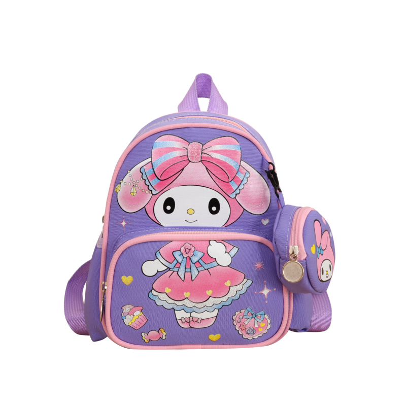 Bērnu dārziņa mugursoma – viegla un izturīga; Oxford audums; poliestera oderes iekšpuse; drukas dizains; izliekta plecu siksna