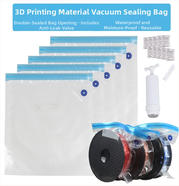 3D печат на консумативи: вакуумна торба с ръчно/автоматично извличане на въздуха за запечатано компресирано съхранение на материали