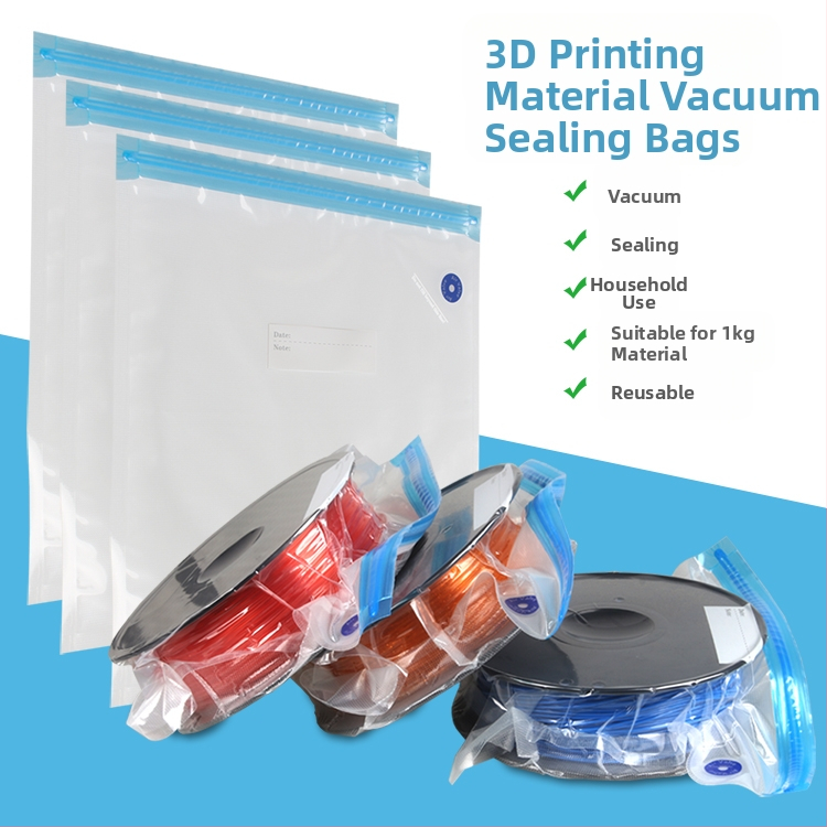 3D печат на консумативи: вакуумна торба с ръчно/автоматично извличане на въздуха за запечатано компресирано съхранение на материали