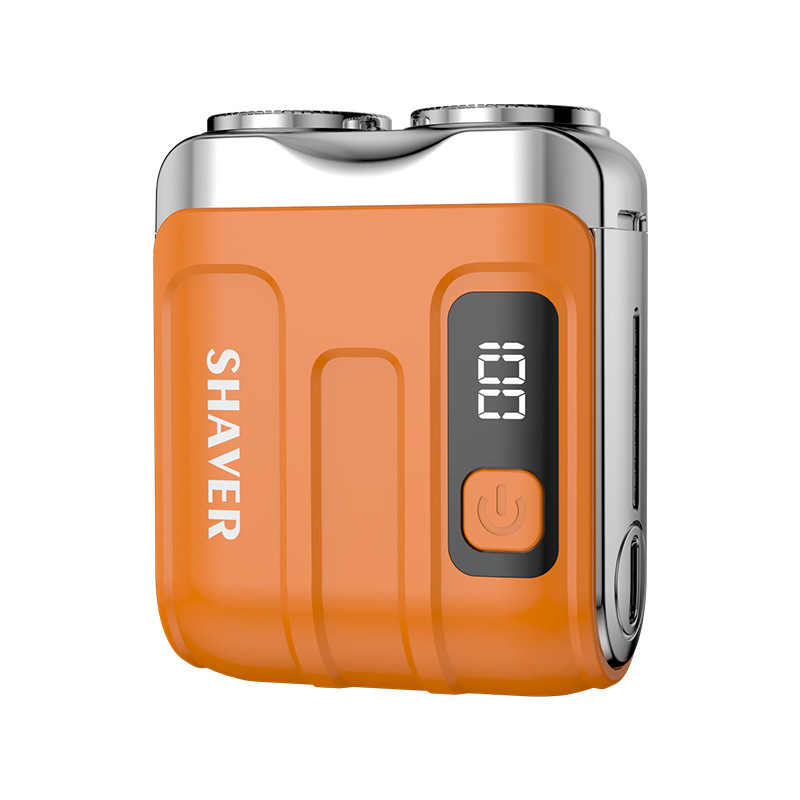 Mini hordozható elektromos borotva lebegő vágófejjel és forgó kétélű fejjel (beépített 300–500 mAh akkumulátor, 60 perc működési idő, brushless motor)