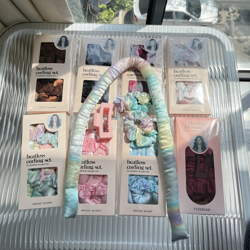 Комплект сатенени безтоплинни ролки за къдрене за сън, полиестерно влакно