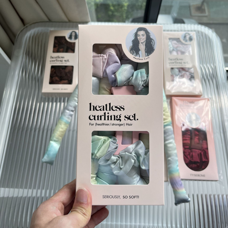 Комплект сатенени безтоплинни ролки за къдрене за сън, полиестерно влакно