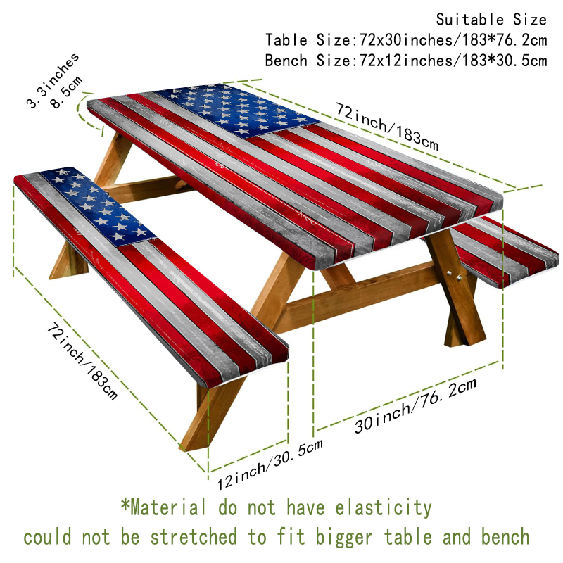 Външна водоустойчива покривка за маса и калъфи за столове (3 части) – полиестер, квадратна, водоустойчива, износоустойчива, растителен принт