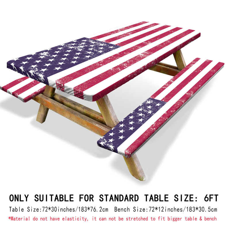 Външна водоустойчива покривка за маса и калъфи за столове (3 части) – полиестер, квадратна, водоустойчива, износоустойчива, растителен принт