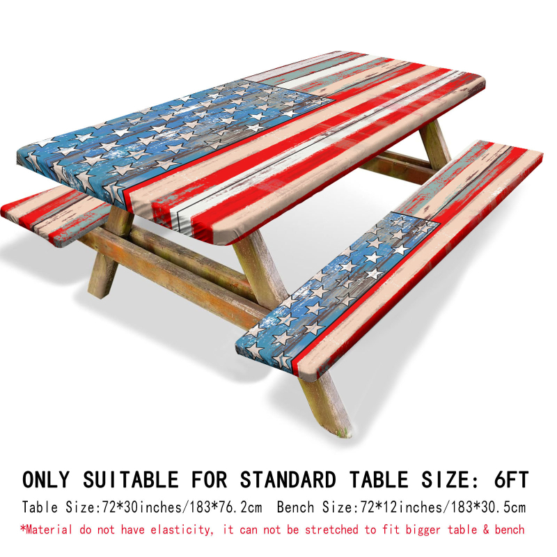 Външна водоустойчива покривка за маса и калъфи за столове (3 части) – полиестер, квадратна, водоустойчива, износоустойчива, растителен принт