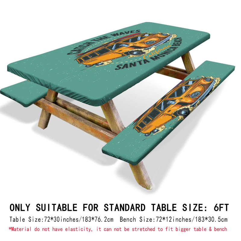 Външна водоустойчива покривка за маса и калъфи за столове (3 части) – полиестер, квадратна, водоустойчива, износоустойчива, растителен принт