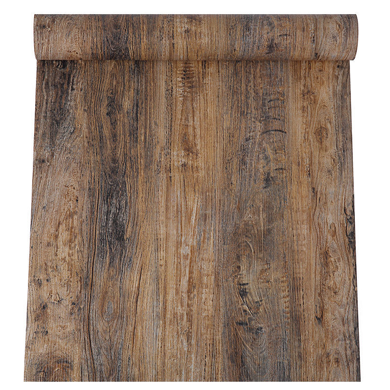 Fa textúrájú asztallap öntapadós matrica — PVC, 1 db, klasszikus retro stilus, alkalmas nappalira, hálószobára és dolgozószobára