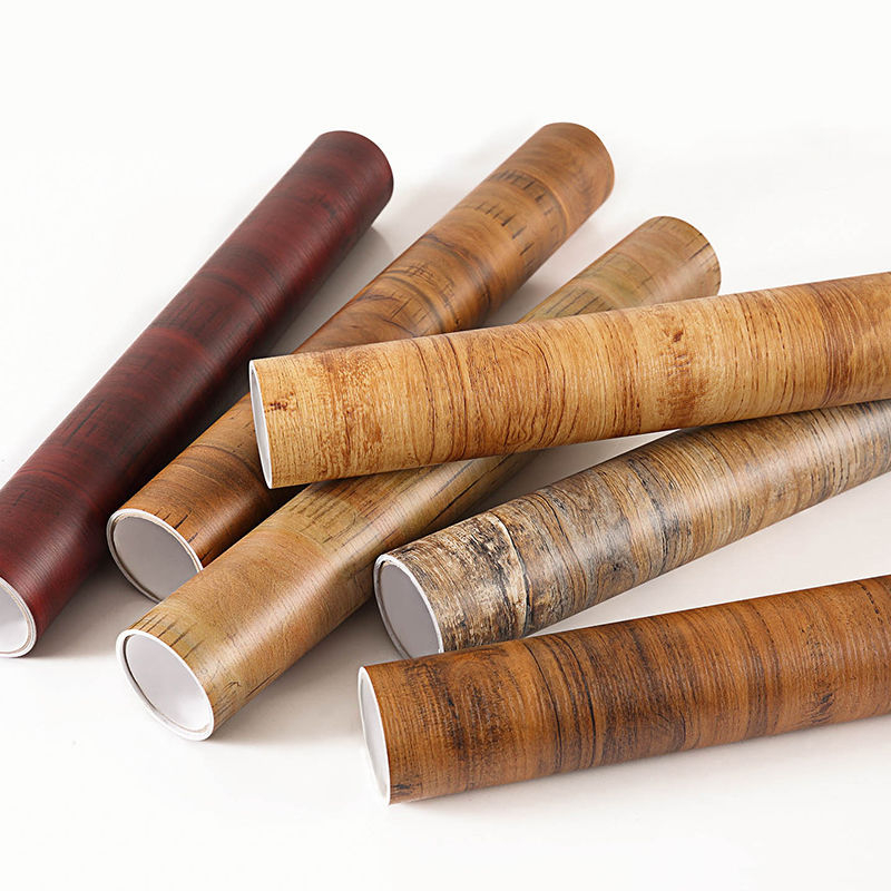 Fa textúrájú asztallap öntapadós matrica — PVC, 1 db, klasszikus retro stilus, alkalmas nappalira, hálószobára és dolgozószobára