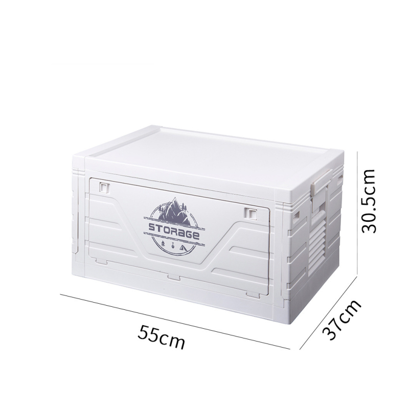 Összecsukható autócsomagtartó rendezőasztallal, PP műanyagból, kerekekkel, 40–50 liter kapacitás