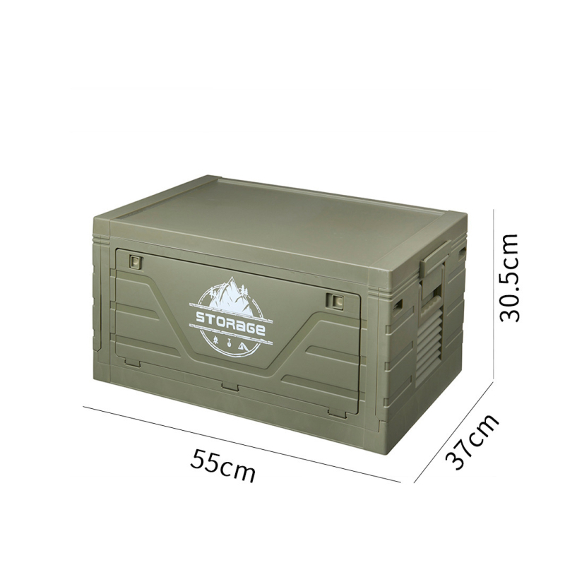 Összecsukható autócsomagtartó rendezőasztallal, PP műanyagból, kerekekkel, 40–50 liter kapacitás