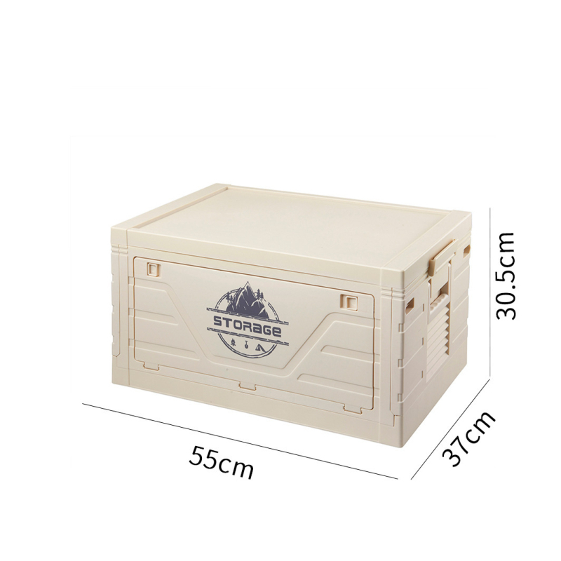 Összecsukható autócsomagtartó rendezőasztallal, PP műanyagból, kerekekkel, 40–50 liter kapacitás