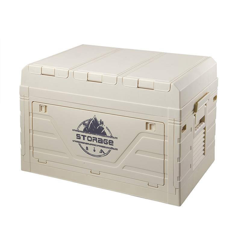 Összecsukható autócsomagtartó rendezőasztallal, PP műanyagból, kerekekkel, 40–50 liter kapacitás