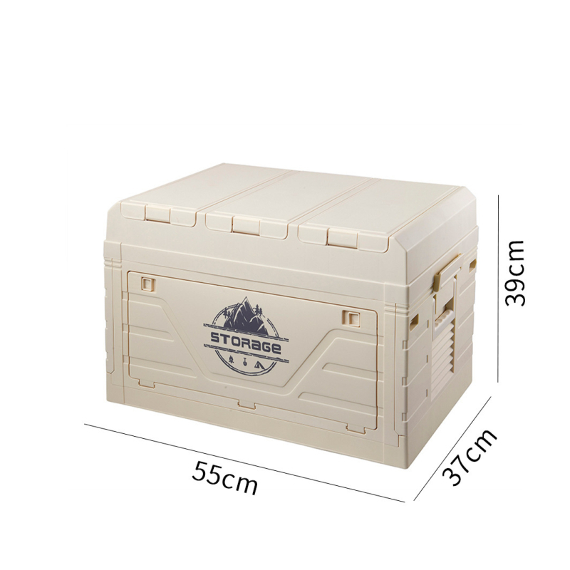 Összecsukható autócsomagtartó rendezőasztallal, PP műanyagból, kerekekkel, 40–50 liter kapacitás