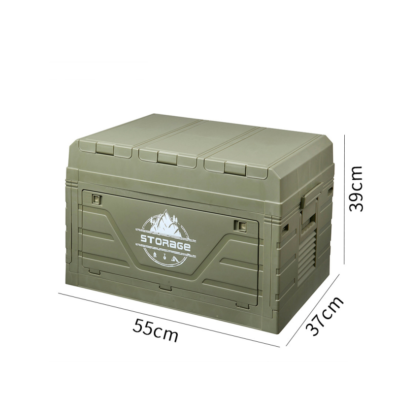 Összecsukható autócsomagtartó rendezőasztallal, PP műanyagból, kerekekkel, 40–50 liter kapacitás