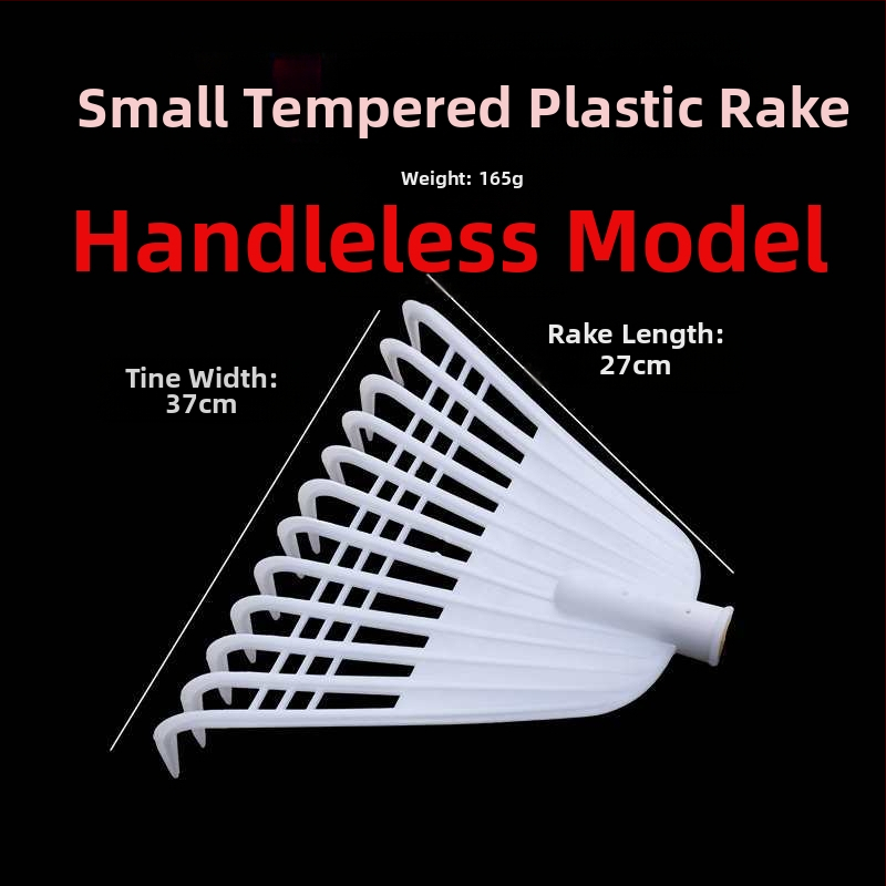 Plastikinės sodo grėbliai su storesne galva, skirti vejai ir lapų rinkimui