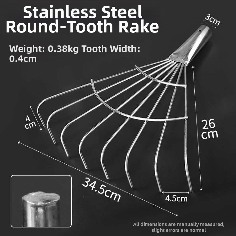 Plastikinės sodo grėbliai su storesne galva, skirti vejai ir lapų rinkimui