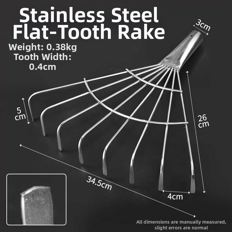 Plastikinės sodo grėbliai su storesne galva, skirti vejai ir lapų rinkimui