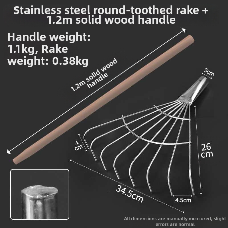 Plastikinės sodo grėbliai su storesne galva, skirti vejai ir lapų rinkimui