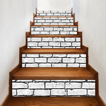 Самозалепващи стъпкови стикери с кирпичен модел, PVC, водоустойчиви, маслоустойчиви и устойчиви на плесени, 6 бр.