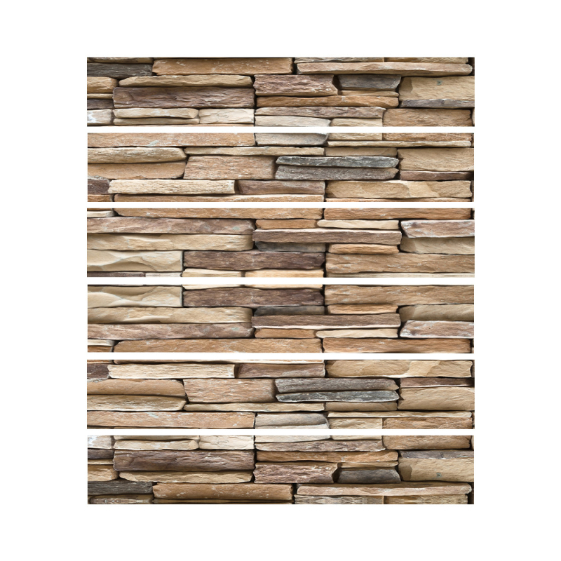 Самозалепващи стъпкови стикери с кирпичен модел, PVC, водоустойчиви, маслоустойчиви и устойчиви на плесени, 6 бр.