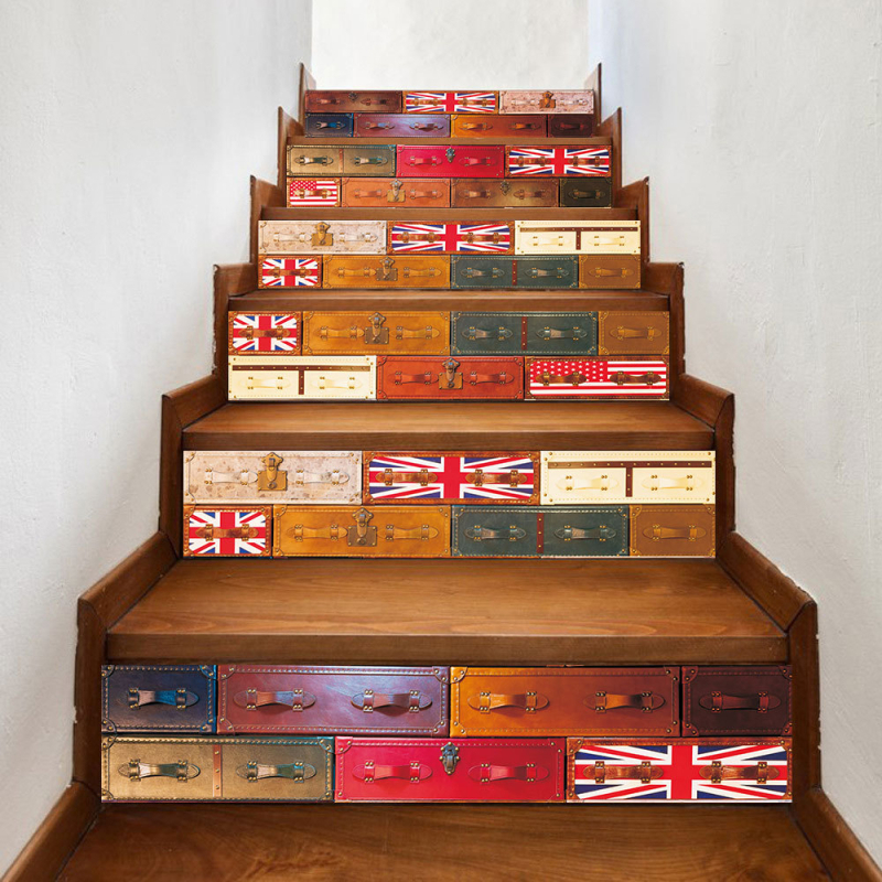 Самозалепващи стъпкови стикери с кирпичен модел, PVC, водоустойчиви, маслоустойчиви и устойчиви на плесени, 6 бр.