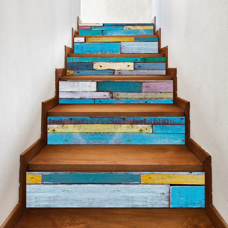 Самозалепващи стъпкови стикери с кирпичен модел, PVC, водоустойчиви, маслоустойчиви и устойчиви на плесени, 6 бр.