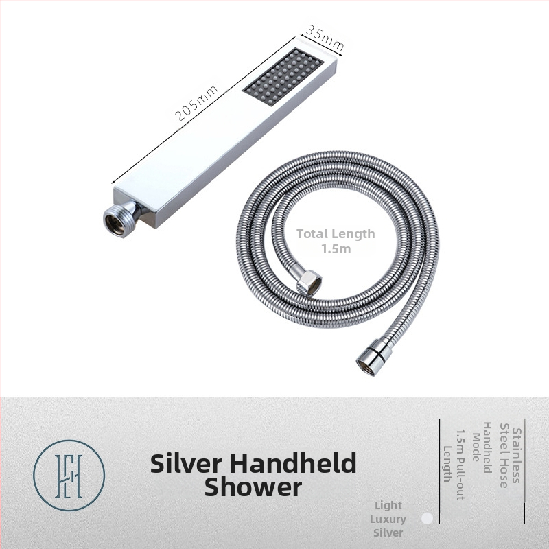 Dušo komplektas su paslėptu sienos montavimu, vario medžiaga, kvadratinė forma, modelis FH-47, masažo ir lietaus funkcijos