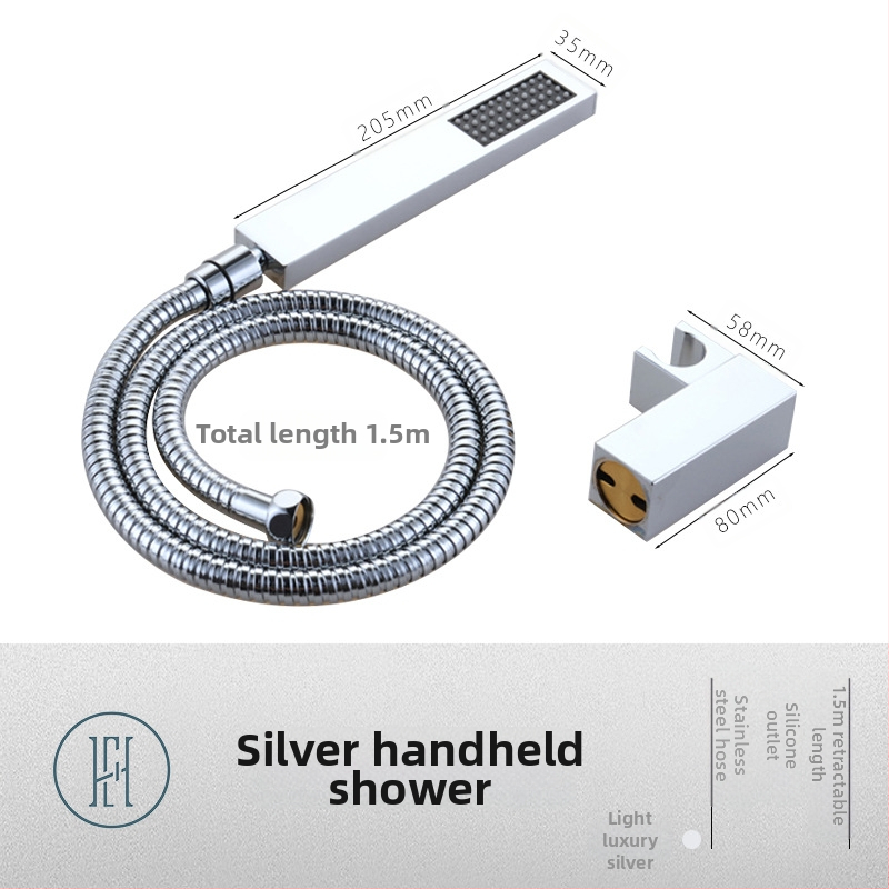 Dušo komplektas su paslėptu sienos montavimu, vario medžiaga, kvadratinė forma, modelis FH-47, masažo ir lietaus funkcijos