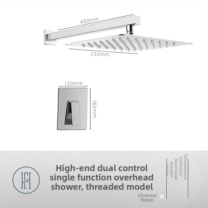 Dušo komplektas su paslėptu sienos montavimu, vario medžiaga, kvadratinė forma, modelis FH-47, masažo ir lietaus funkcijos