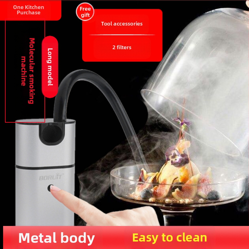 Maisto rūkymo rinkinys, molekulinė gastronomija, kokteiliai, meninis patiekalo pateikimas, prancūziškas stilius