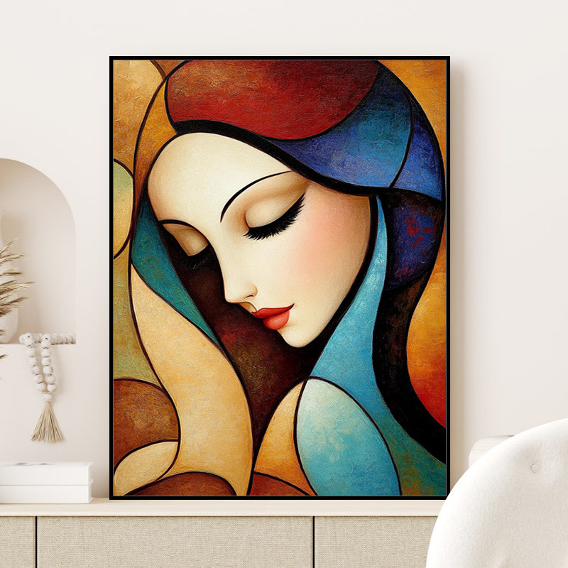 Цифрова маслена картина в стил Пикасо – DIY, без рамка, за дневна, спалня или ресторант