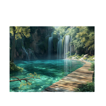 Тапестерия със природен пейзаж: полиестер, нордически стил, цифров термален трансфер, правоъгълна форма