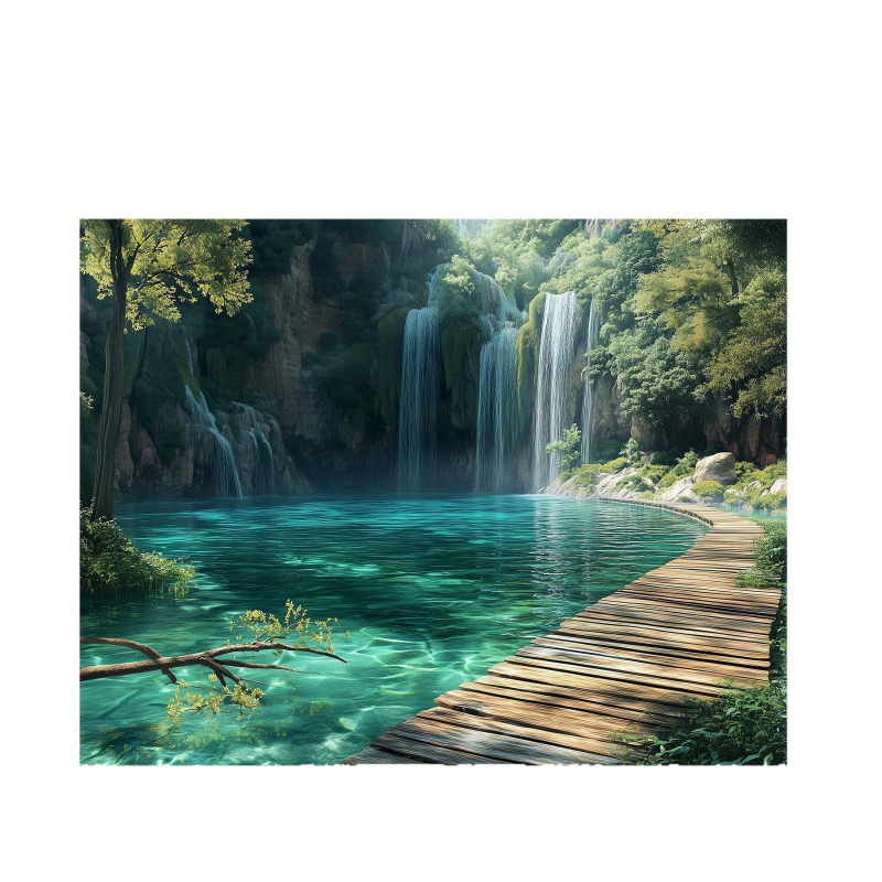 Тапестерия със природен пейзаж: полиестер, нордически стил, цифров термален трансфер, правоъгълна форма