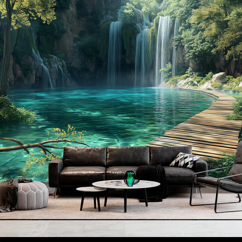 Тапестерия със природен пейзаж: полиестер, нордически стил, цифров термален трансфер, правоъгълна форма